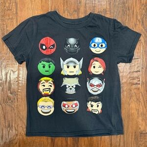Marvel Kids Superhero Emoji T-Shirt - Black
